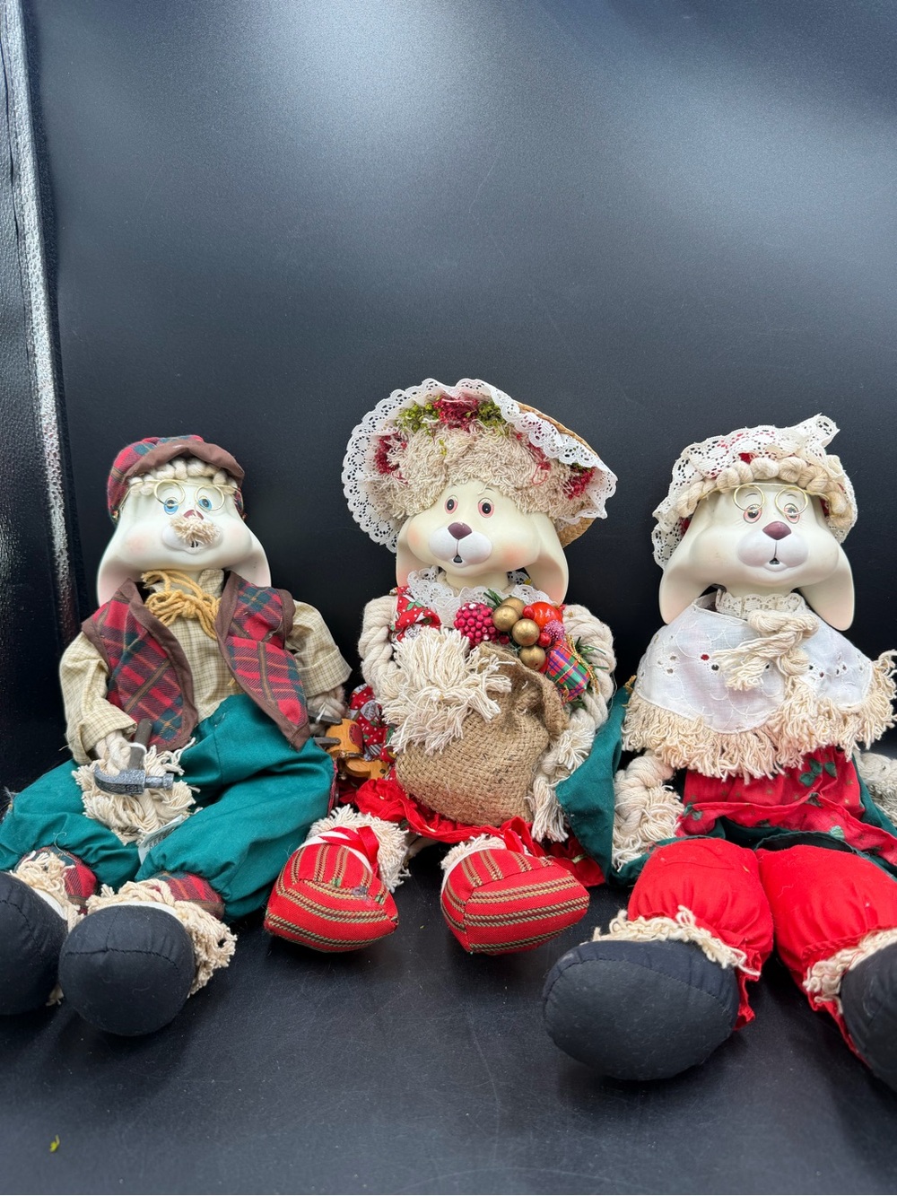 Vtg (3) House of Lloyd "Christmas Around the World" Holiday Bunnies